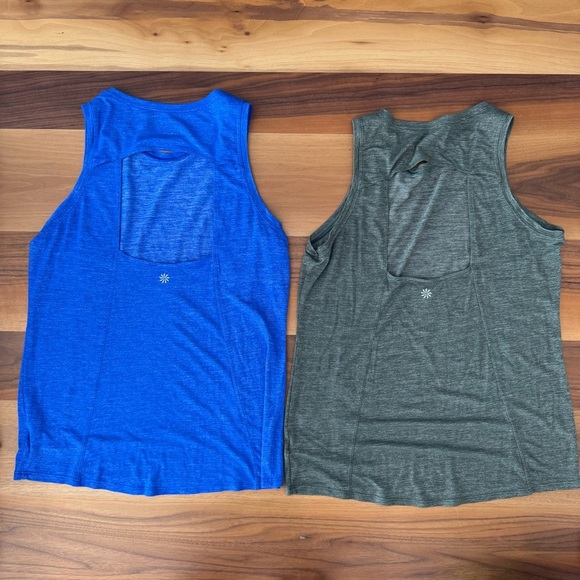 Athleta Bundle ODYSSEY 2-IN-1 SET in Capri Blue & Jasper Green Sz. MEDIUM - Picture 6 of 7